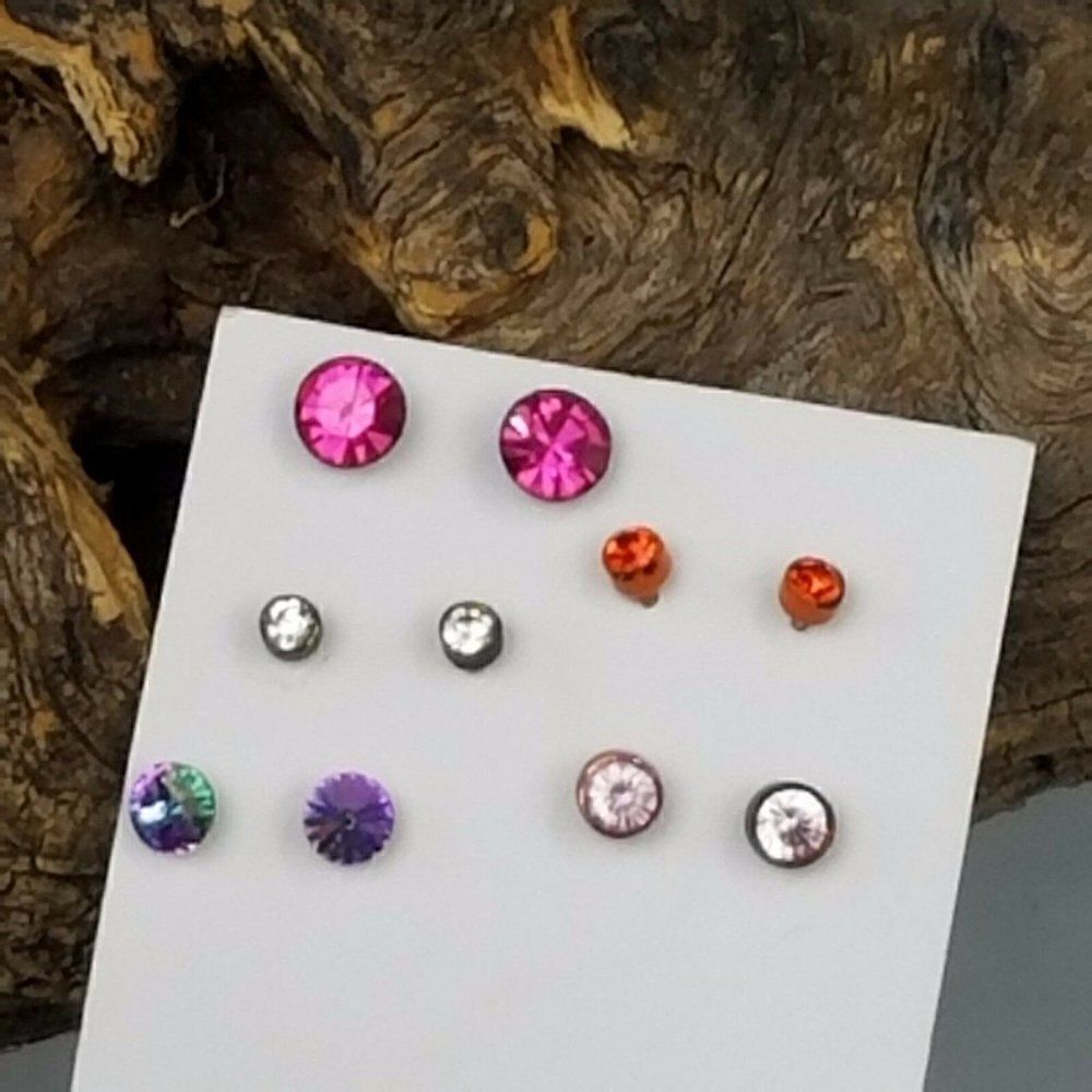 Stud Earrings 5 Pairs Wearable Jewelry or Crafts